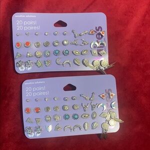 Claire's Assorted Stud Earring Set with 20 Pairs - Selling Two Sets NWT